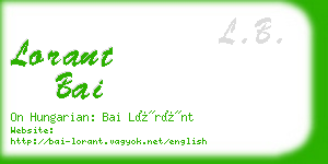 lorant bai business card